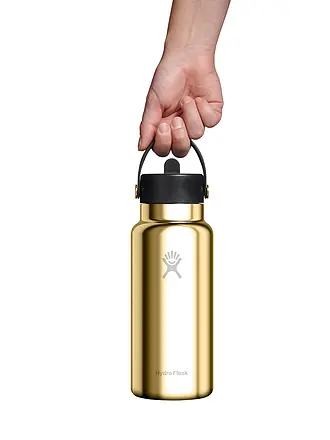 HYDRO FLASK | Borraccia Wide Flex Straw Limited Edition 946ml isolata | gold